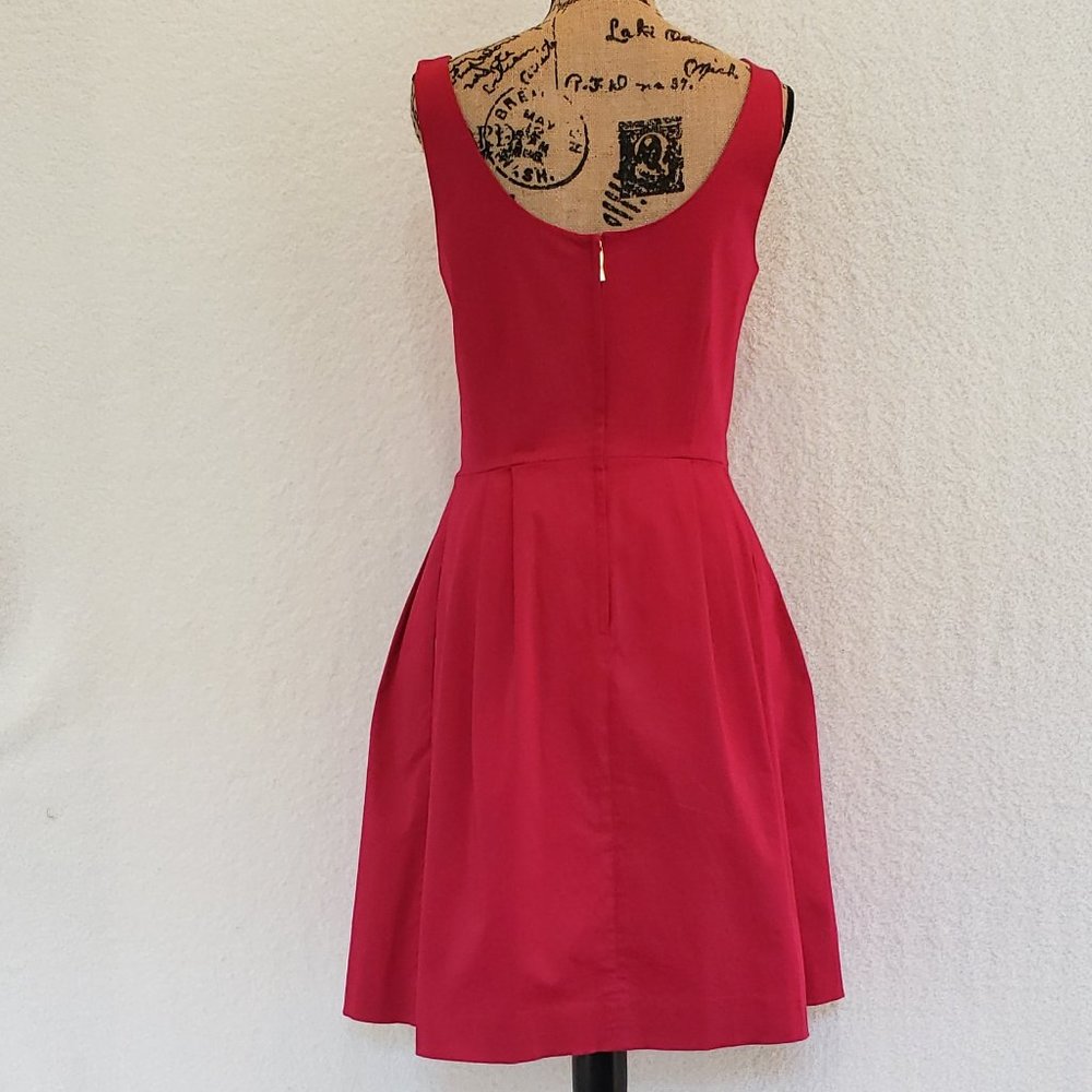 Kate Spade ♠ New York Pleated Fit & Flare Magenta Pink Dress - Picture 3 of 8